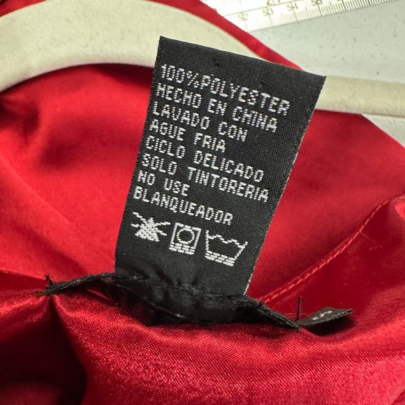 Vintage Rampage Womens Y2K Satin Top Size S‎ Red Bold Statement Peplum - Picture 4 of 7